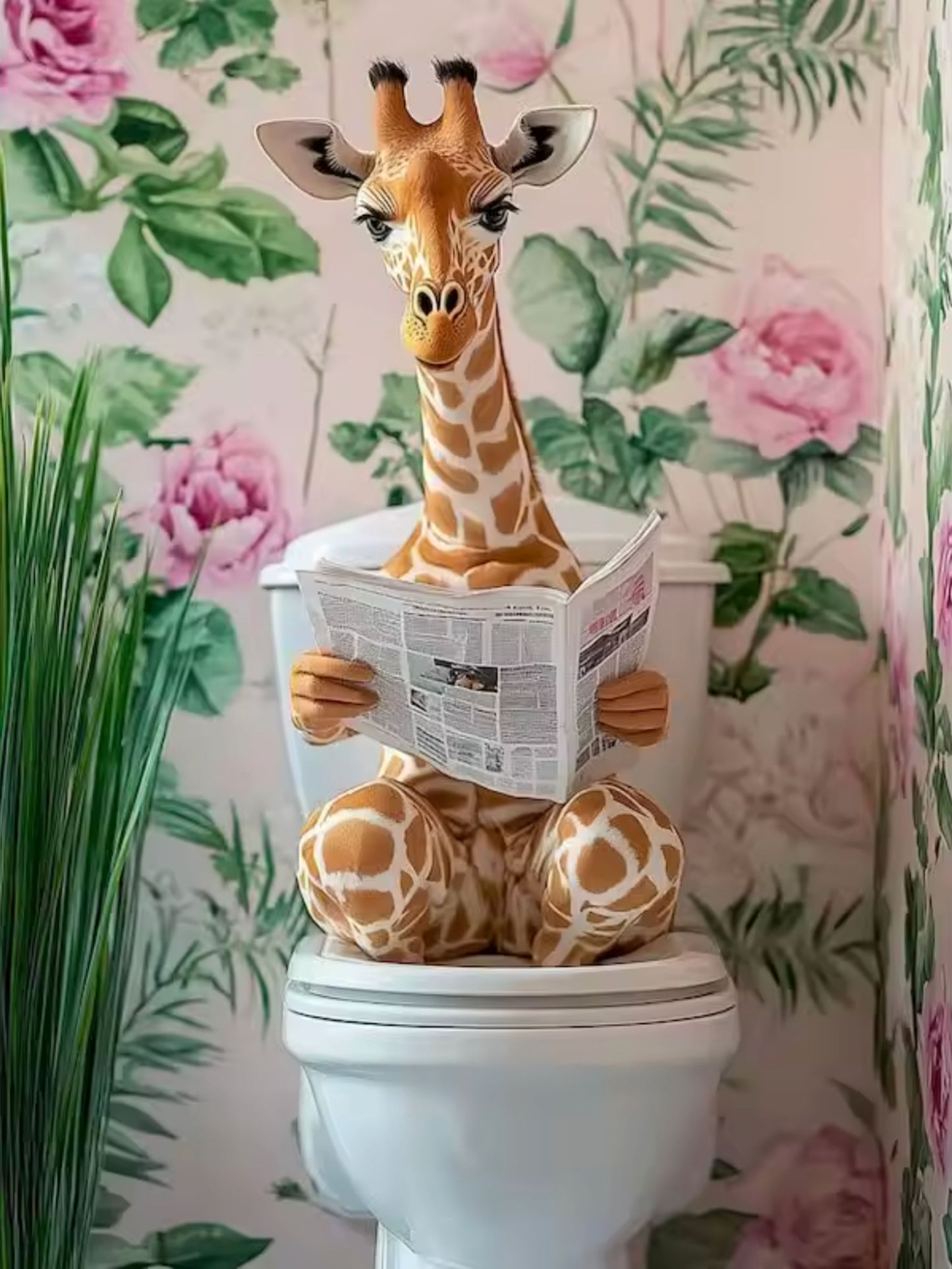 Giraffe on Toilet