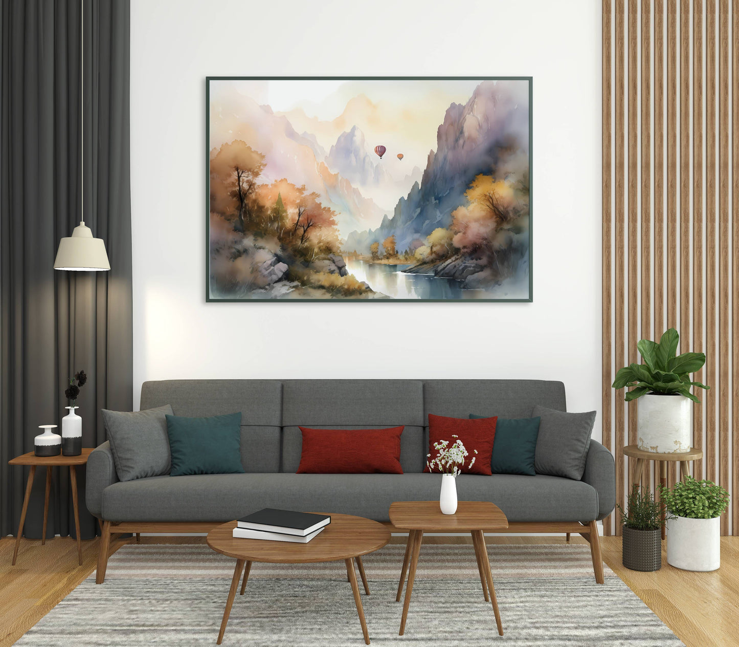 framed watercolor painting and watercolor prints - front angle 2