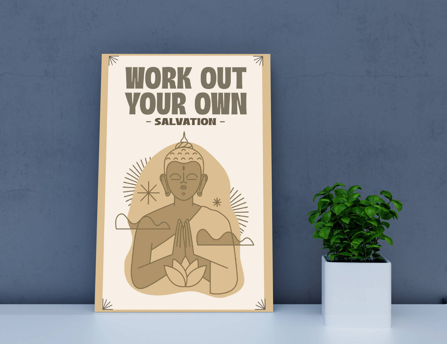 Buddha's Wisdom Motivational Wall Art - Front Angle 1