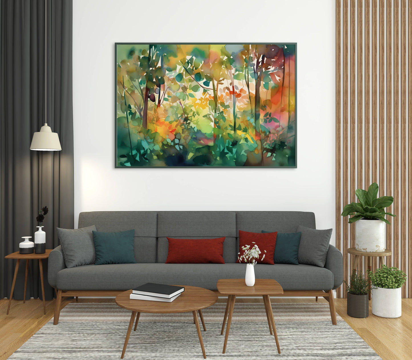 framed watercolor painting or watercolor prints - front angle 2