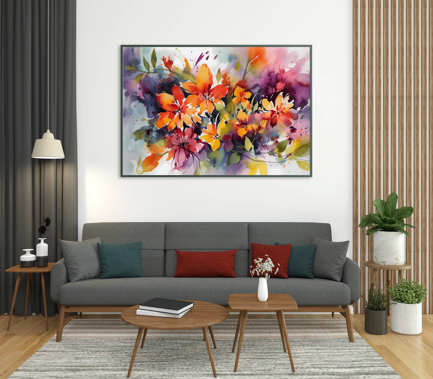 framed watercolor painting and watercolor prints - front angle 2