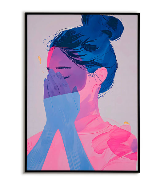 Minimalist Girl In Pink - Printable Wall Art / Poster. Download this playful design to add a touch of sweetness to a child's room or nursery.