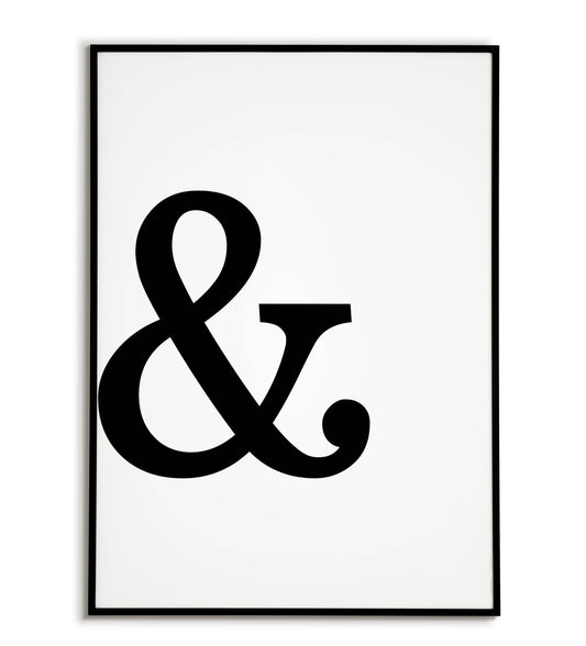 Printable "&" symbol wall art, minimalist design for home or office.