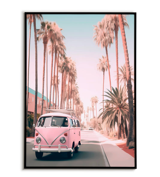 Pink Van on Palm Street