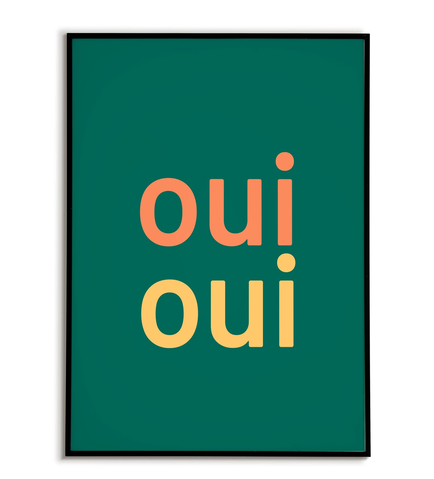 French-inspired "Oui Oui" printable poster, expressing positivity and enthusiasm.