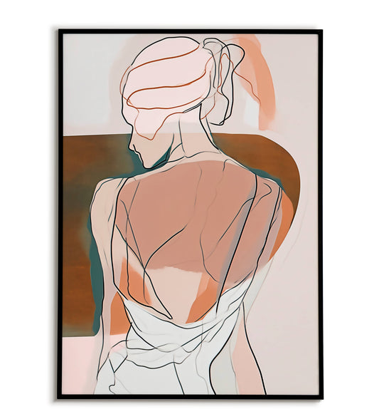 Female Line Art Back - Printable Wall Art / Poster. Download this design to enhance your space.