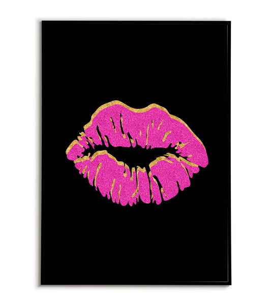 "LIP MARK" printable pop art poster.