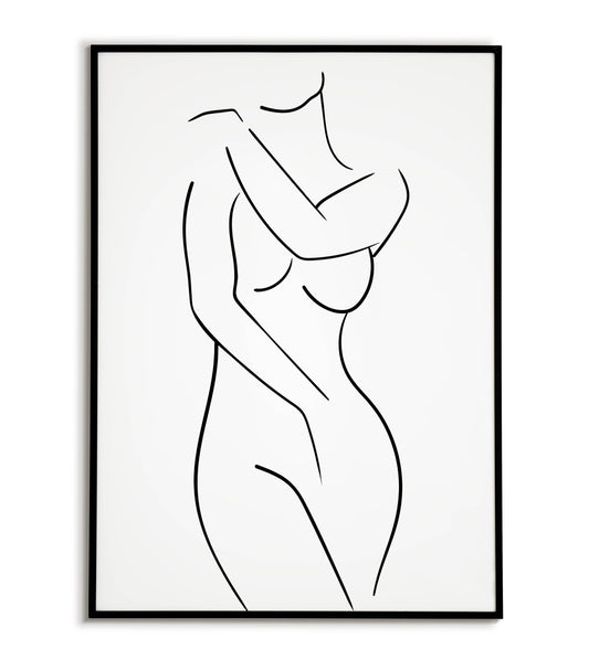 Nude woman line art
