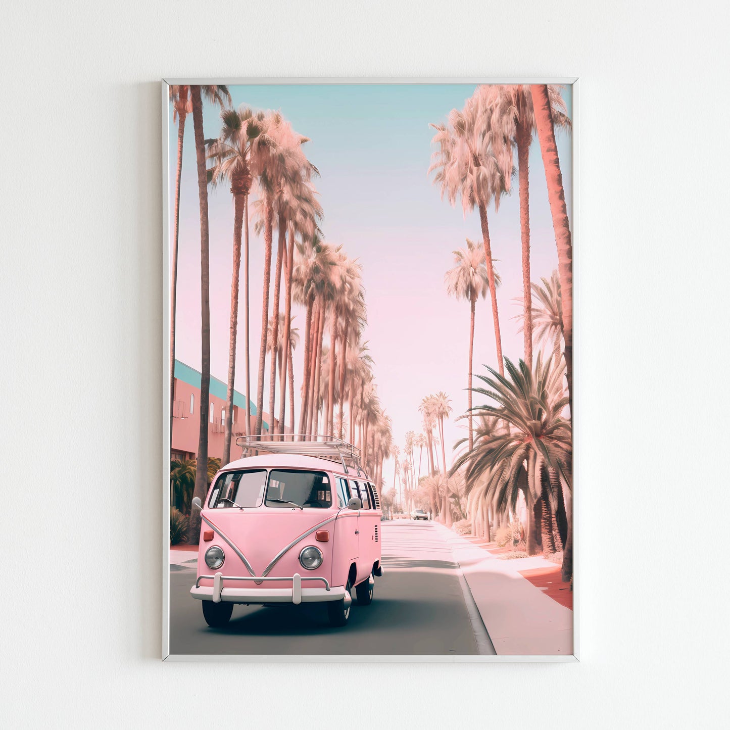 Pink Van on Palm Street