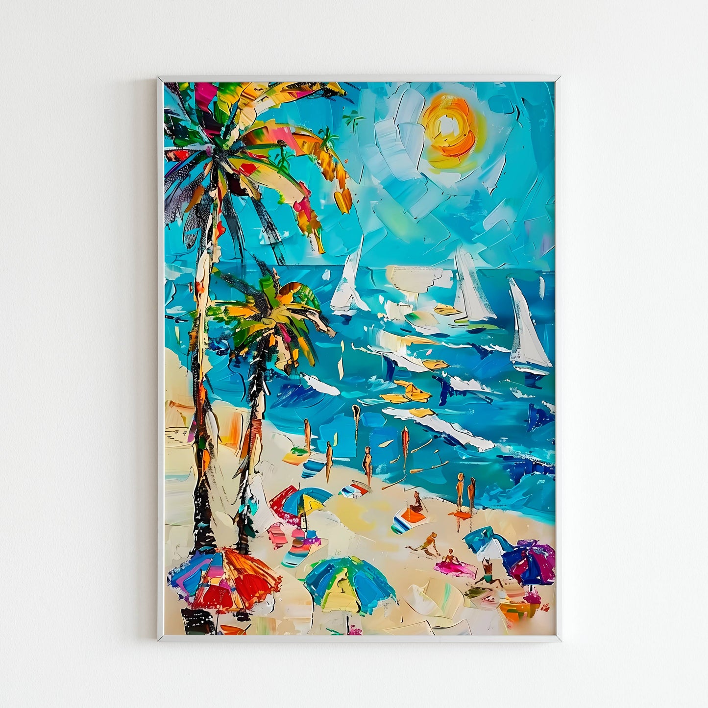 Escape to the tranquility of a blissful beachscape with this printable poster (physical or digital).