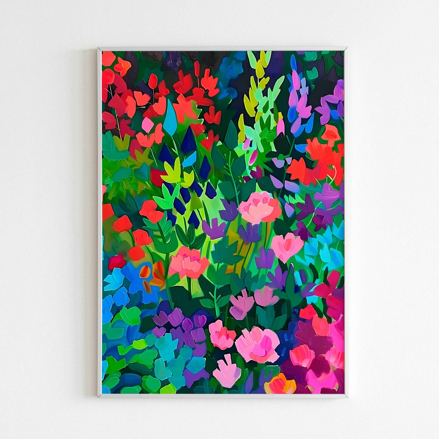 Explore the first part of a vibrant floral garden with this printable poster (physical or digital).