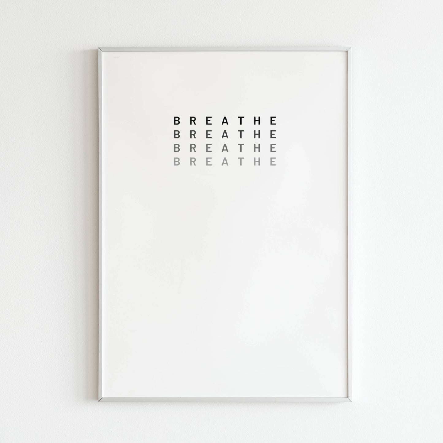 Downloadable "Breathe" art print, encourage mindfulness and tranquility with a minimalist design.