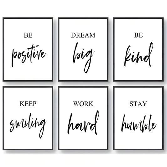 6-piece set of 8x10 inches motivational quotes posters for home or office