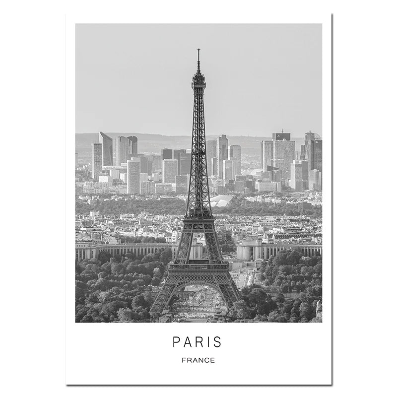 World City Landscape Paris London New York Poster