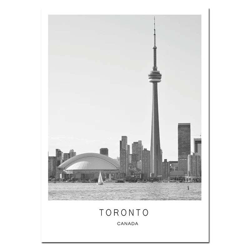 World City Landscape Paris London New York Poster