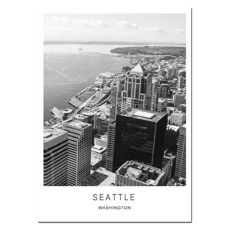 World City Landscape Paris London New York Poster