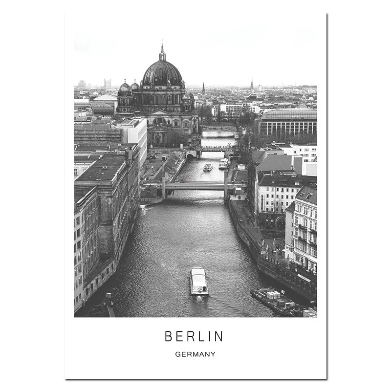 World City Landscape Paris London New York Poster