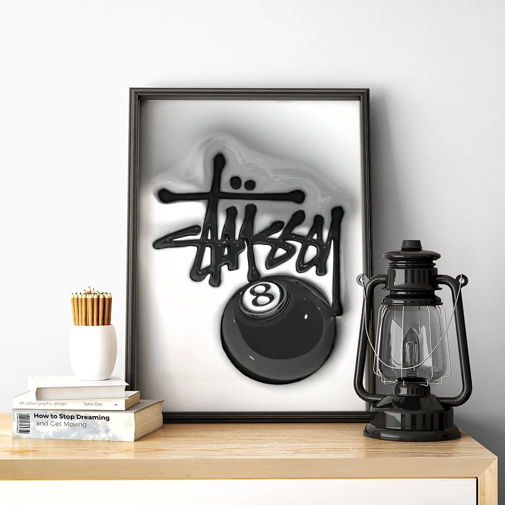 Black and White NO.8 Ball Poster