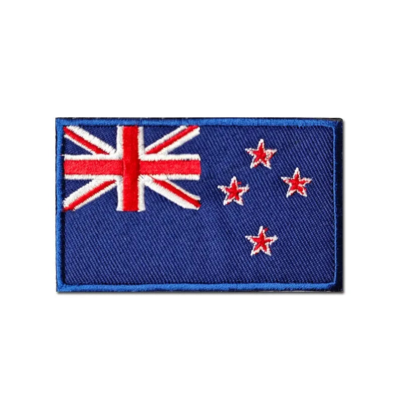 Flag Embroidery Patch Russia Spain Turkey France EU Tactical Military Patch Army Backpack Fabric Decoration Patches on Clothes