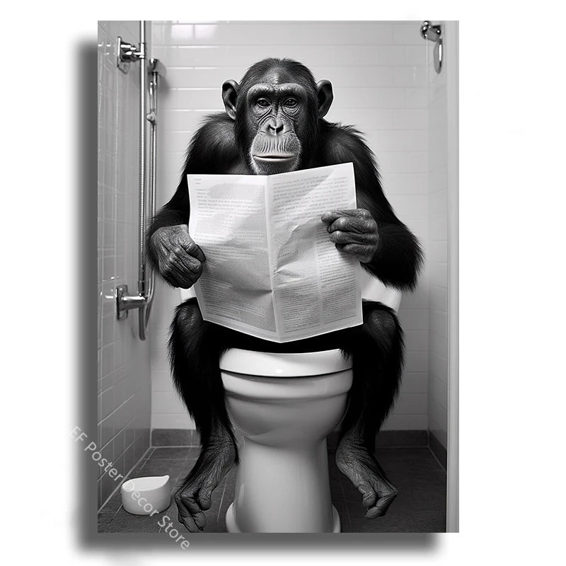 Funny Animal Bathroom Humor Poster