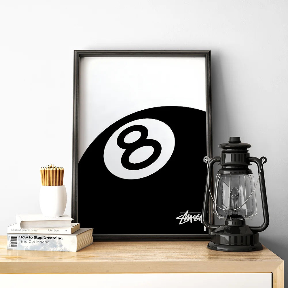 Black and White NO.8 Ball Poster