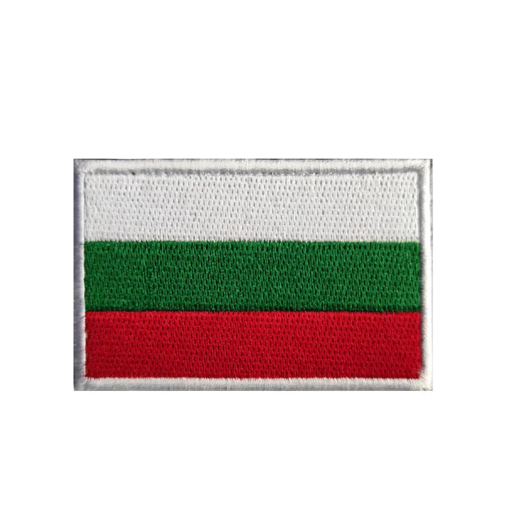 Flag Embroidery Patch Russia Spain Turkey France EU Tactical Military Patch Army Backpack Fabric Decoration Patches on Clothes