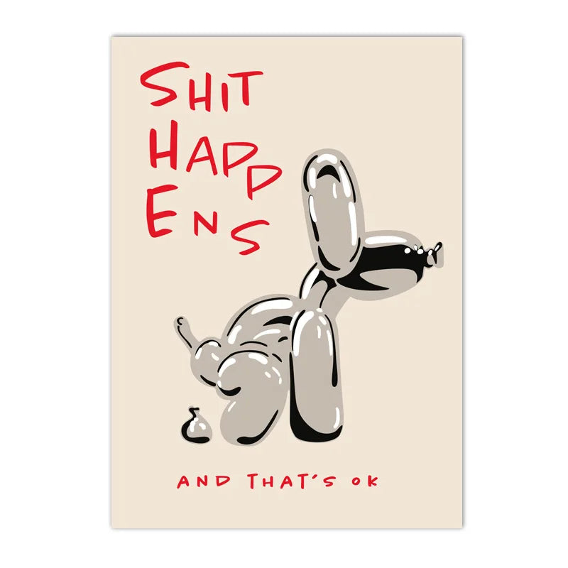 Modern Pink Balloon Dog Poster