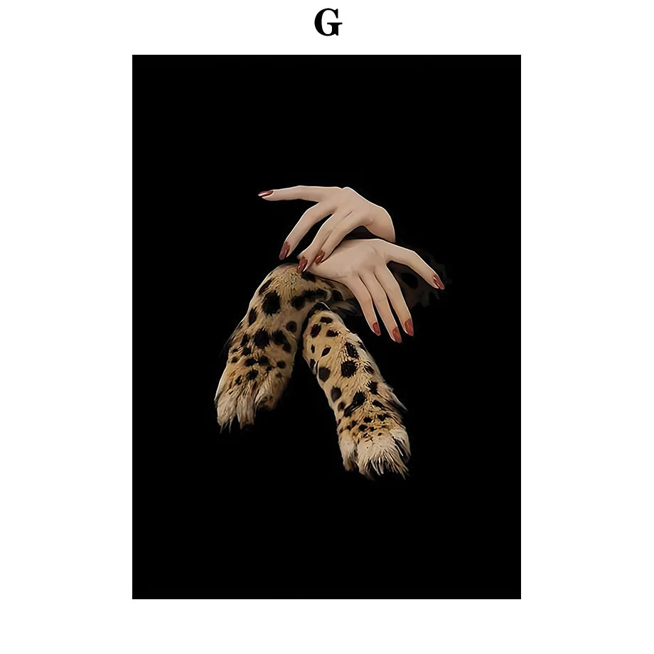 Leopard Rose Fashion Canvas Wall Art