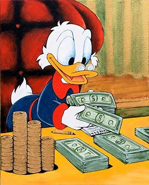 Donald Duck Love Money Graffiti Art Print