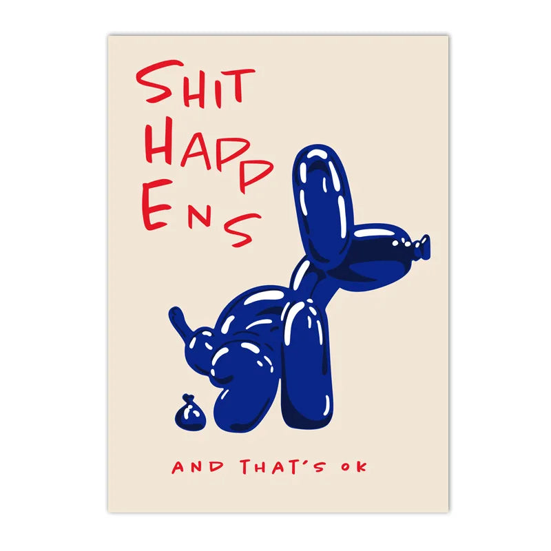 Modern Pink Balloon Dog Poster
