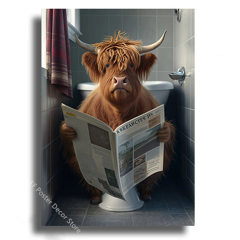 Funny Animal Bathroom Humor Poster