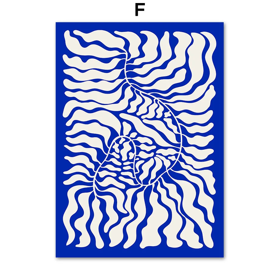 Blue Bauhaus Matisse Warhol Butterfly Canvas Wall Art