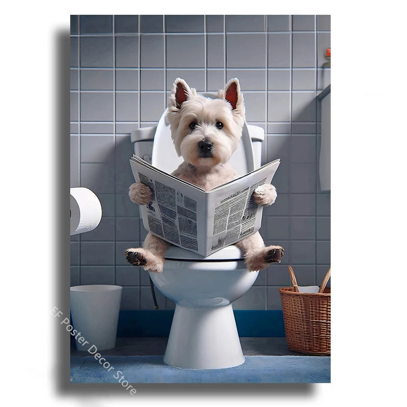 Funny Animal Bathroom Humor Poster