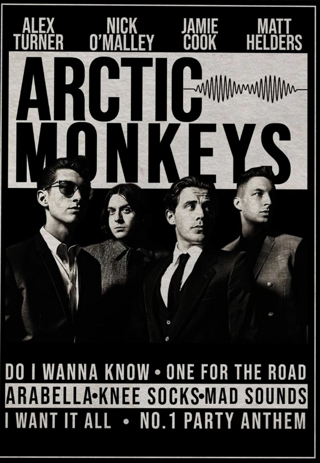 Vintage Arctic Monkeys Rock Band Music Poster