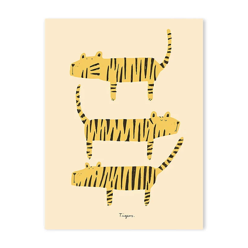 Cute Cartoon Colorful Animal Poster