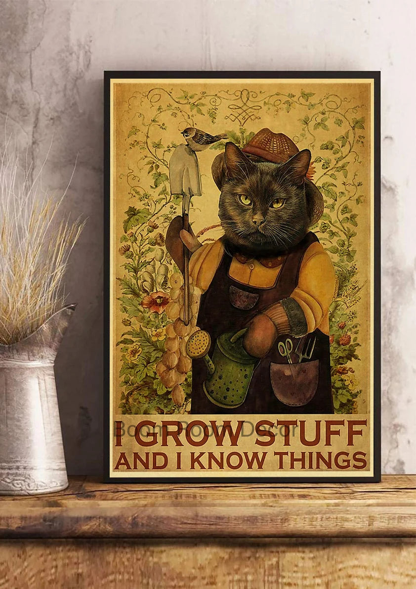 Black Cat Poster Kraft Paper Prints Posters Nostalgia Decoration Salon Paper Art Picture Creative Exquisite Bedroom Painting