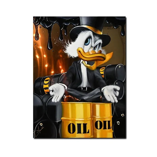 Donald Duck Love Money Graffiti Art Print
