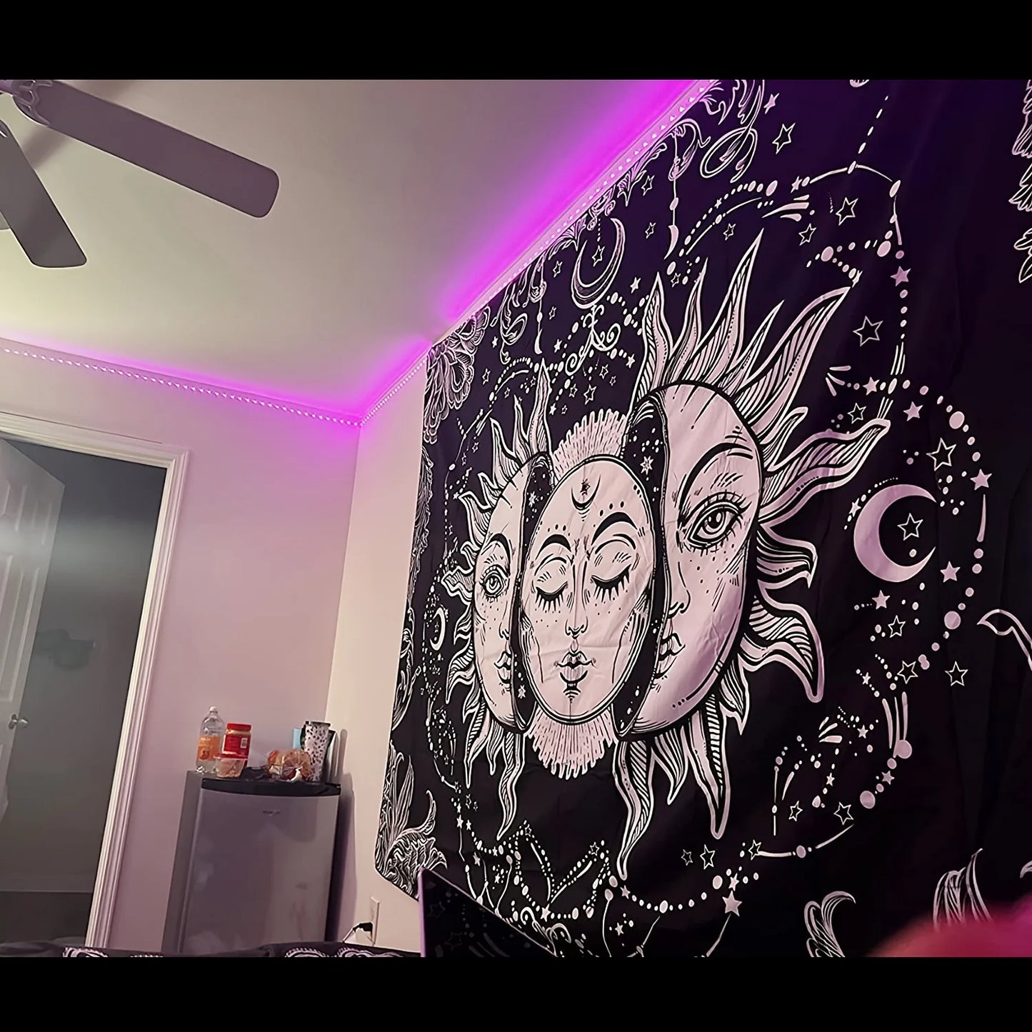 Sun Moon Horoscope Divination Printed Tapestry