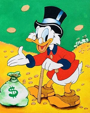 Donald Duck Love Money Graffiti Art Print