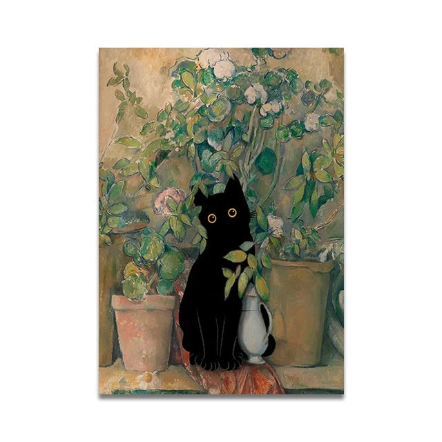 Bathroom Cat Reading on Toilet Poster
