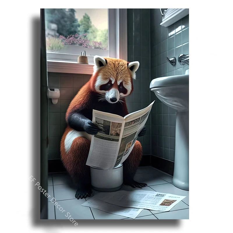 Funny Animal Bathroom Humor Poster