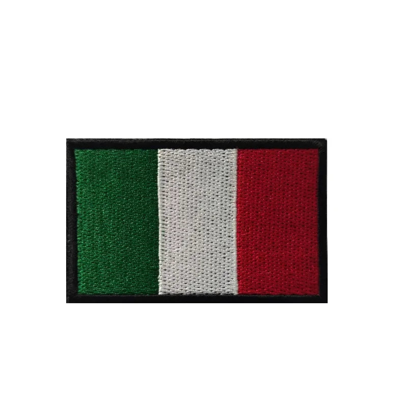 Flag Embroidery Patch Russia Spain Turkey France EU Tactical Military Patch Army Backpack Fabric Decoration Patches on Clothes
