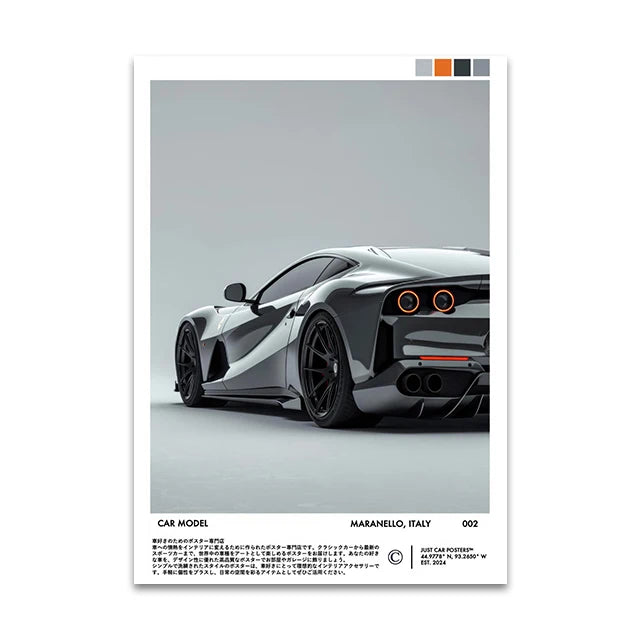 Supercar Canvas Wall Art Print
