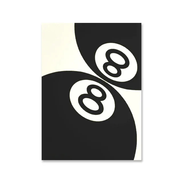 Black And White No Ball Art Poster Billiards Club Wall Art