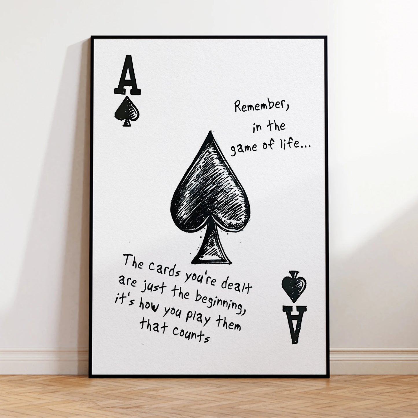 Poker Ace Of Spades Cards Letter