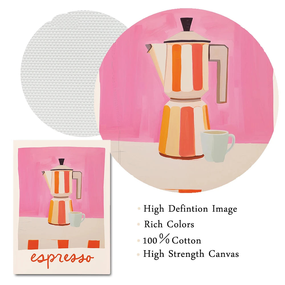 Italian Espresso Coffee Moka Pot Wall Art
