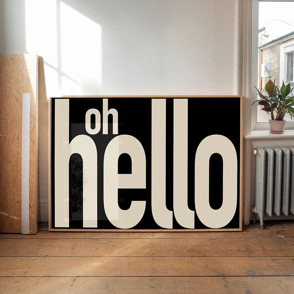 Modern Text OH HI and OK Poster Canvas Print