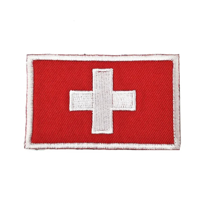 Flag Embroidery Patch Russia Spain Turkey France EU Tactical Military Patch Army Backpack Fabric Decoration Patches on Clothes