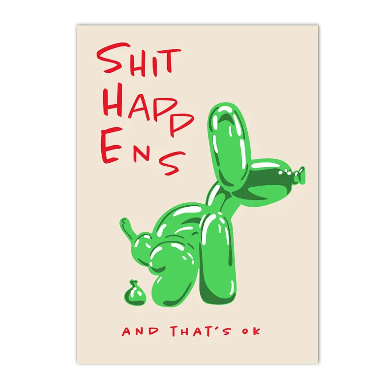 Modern Pink Balloon Dog Poster