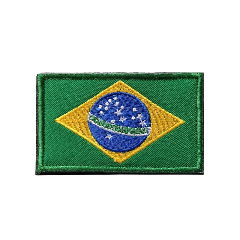 Flag Embroidery Patch Russia Spain Turkey France EU Tactical Military Patch Army Backpack Fabric Decoration Patches on Clothes